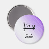 紫バラグラデーションンスビーパーソナライズされたム マグネット (正面/裏面)