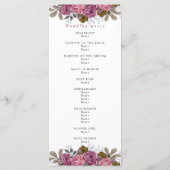 紫バラコーラルピンク結婚フローラの儀式 プログラム (裏面)