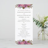 紫バラコーラルピンク結婚フローラの儀式 プログラム (スタンド正面)