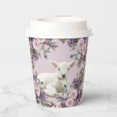 紫バラフローラと子羊 紙コップ (裏面)