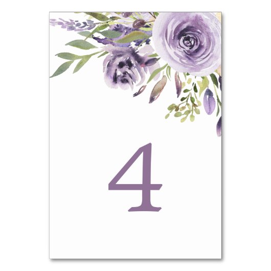 紫バラフローラ表4結婚の表番号 テーブルナンバー (裏面)