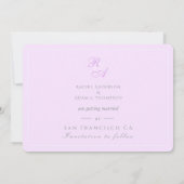 紫バラリボンモノグラム結婚写真 セーブザデート (裏面)