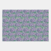 紫バラ水彩手色彩の鮮やか形 ラッピングペーパーシート (正面2)