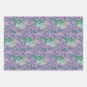 紫バラ水彩手色彩の鮮やか形 ラッピングペーパーシート (正面)