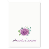 紫バラ水色のパーソナライズされた座席表 テーブルナンバー (正面)