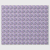 紫バラ花植物性シームレスパターン ラッピングペーパー (フラット)