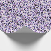 紫バラ花植物性シームレスパターン ラッピングペーパー (角)