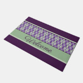 紫パターン（の模様が）ある入り ドアマット (アングル)