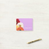 紫パーソナライズされたとデイジー ポストイット (デスク上)