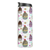 紫パーソナライズされたとピンクのカップケーキ タンブラー (回転右)