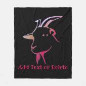 紫パーソナライズされたとピンクのヤギ フリースブランケット (正面)