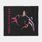 紫パーソナライズされたとピンクのヤギ フリースブランケット (正面(横))