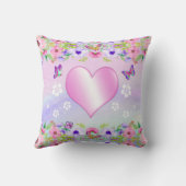 紫パーソナライズされたとピンクの蝶枕 クッション (裏面)