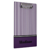 紫パーソナライズされたと白のクリップボストライプのード クリップボード (右)