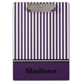 紫パーソナライズされたと白のクリップボストライプのード クリップボード (正面)