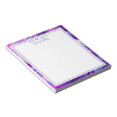 紫パーソナライズされたと青の抽象芸術アート ノートパッド (アングル)