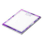 紫パーソナライズされたと青の抽象芸術アート ノートパッド (回転)