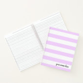 紫パーソナライズされたのストライプチェックリスト ノートブック (内部)