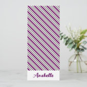 紫パーソナライズされたのストライプブックマーク (スタンド正面)
