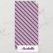 紫パーソナライズされたのストライプブックマーク (正面/裏面)