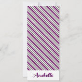 紫パーソナライズされたのストライプブックマーク (正面)