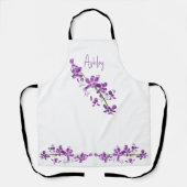 紫パーソナライズされたのデンドロビウム蘭 エプロン (正面)