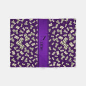 紫パーソナライズされたのドミニオ フリースブランケット (正面(横))