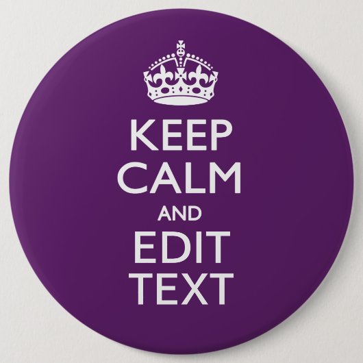 紫パーソナライズされたの保文字と落ち着き 缶バッジ (正面)