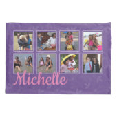 紫パーソナライズされたの写真 枕カバー (裏面)