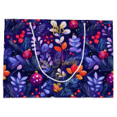 紫パーソナライズされたの抱き枕と離れ大きな ラージペーパーバッグ (裏面)