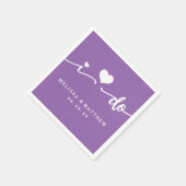 紫パーソナライズされたの紙結婚ナプキン スタンダードカクテルナプキン (角)