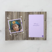 紫パーソナライズされたの素朴誕生日 カード (内部)