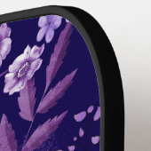 紫パーソナライズされたの花が多い ピックルボールラケット (左詳細)