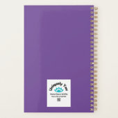 紫パーソナライズされたの花を持つ牛 プランナー手帳 (裏面)