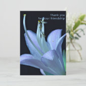 紫パーソナライズされたの花クローズアップサンキューカード サンキューカード (スタンド正面)