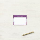 紫パーソナライズされたの花柄 ポストイット (デスク上)