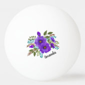 紫パーソナライズされたの花 卓球ボール (裏面)