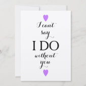 紫パーソナライズされたは私の花嫁になる 招待状 (裏面)