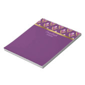 紫パーソナライズされたエレガントのフローラと金ゴールド ノートパッド (回転)