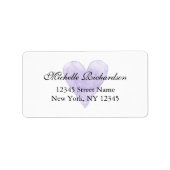 紫パーソナライズされたエレガントハート住所 シール (正面)