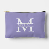 紫パーソナライズされたエレガントモノグラムと名前 アクセサリーポーチ (正面)