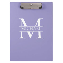 紫パーソナライズされたエレガントモノグラムと名前 クリップボード