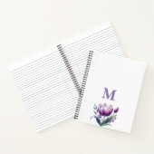 紫パーソナライズされたエレガントモノグラム ノートブック (内部)