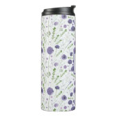 紫パーソナライズされたエレガント水色フローラ タンブラー (回転左)