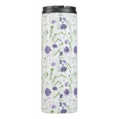 紫パーソナライズされたエレガント水色フローラ タンブラー (裏面)