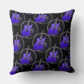 紫パーソナライズされたエレクトリックギター枕 クッション (裏面)