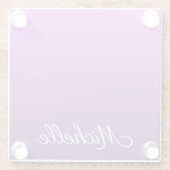 紫パーソナライズされたグラデーション ガラスコースター (裏面)