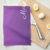 紫パーソナライズされたグラデーション キッチンタオル (四つ折り)