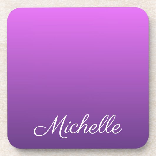 紫パーソナライズされたグラデーション コースター (正面)