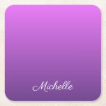 紫パーソナライズされたグラデーション スクエアペーパーコースター<br><div class="desc">紫パーソナライズされたグラデーション</div>